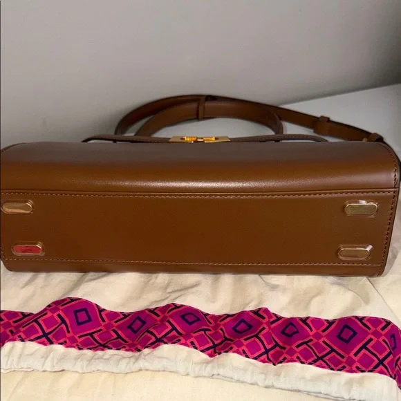 Tory Burch Brown & GoldLee Radzwill Satchel - Picture 7 of 10